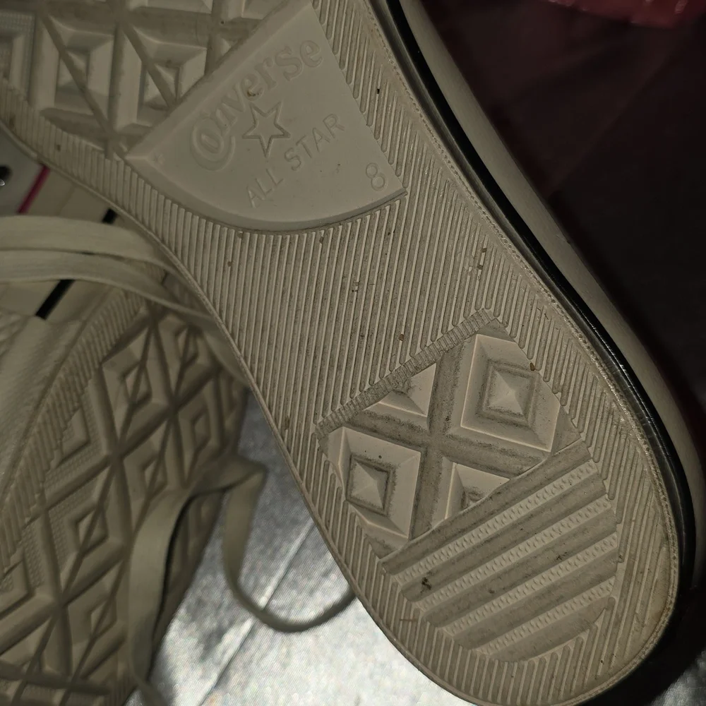Converse Beige High-Top Sneakers with Pink Accent - Picture 10 of 13